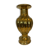 Vase with godrons in hammered brass XX century