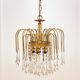 Murano glass & brass teardrop waterfall chandelier, italy, 1970s