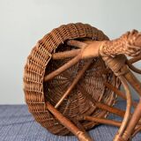 Vintage rattan and wicker stool