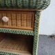 Pair of rattan and wicker bedside tables, 70s