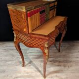 Louis XV Style Marquetry Stepped Desk