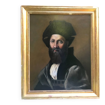 Jules Toulot XIX century. Portrait after Raphael. Oil on canvas dated 1880.