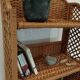 Folding rattan shelf