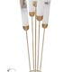 Lampadaire en verre de Murano de style Mid-Century Modern en laiton par Mazzega