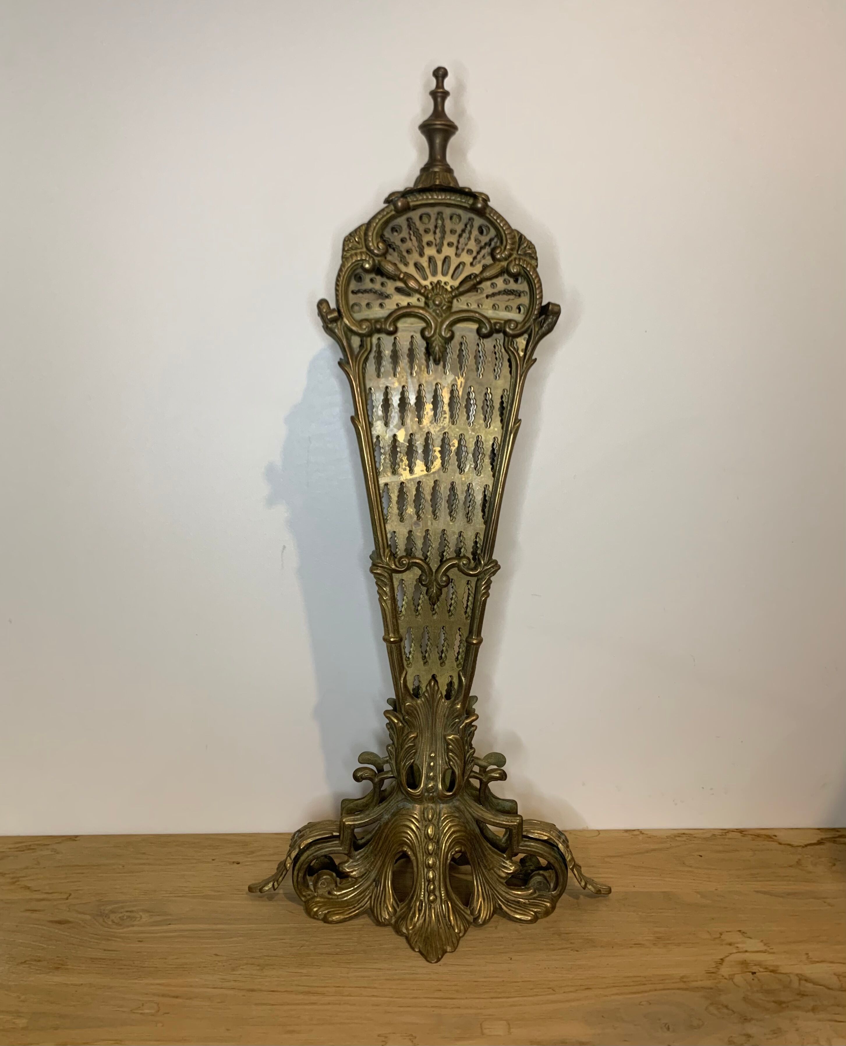 Firewall foldable fan "Peacock" - Bronze, Brass - Late nineteenth century