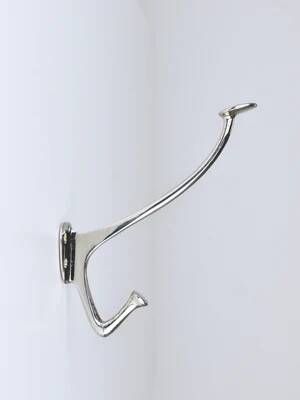 Up to 4 Adolf Loos Art Nouveau Nickel Brass Wall Hooks Café Capua Vienna