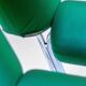 Space Age Italian Modern Desk Chair In Green Velvet and Chromed Metal