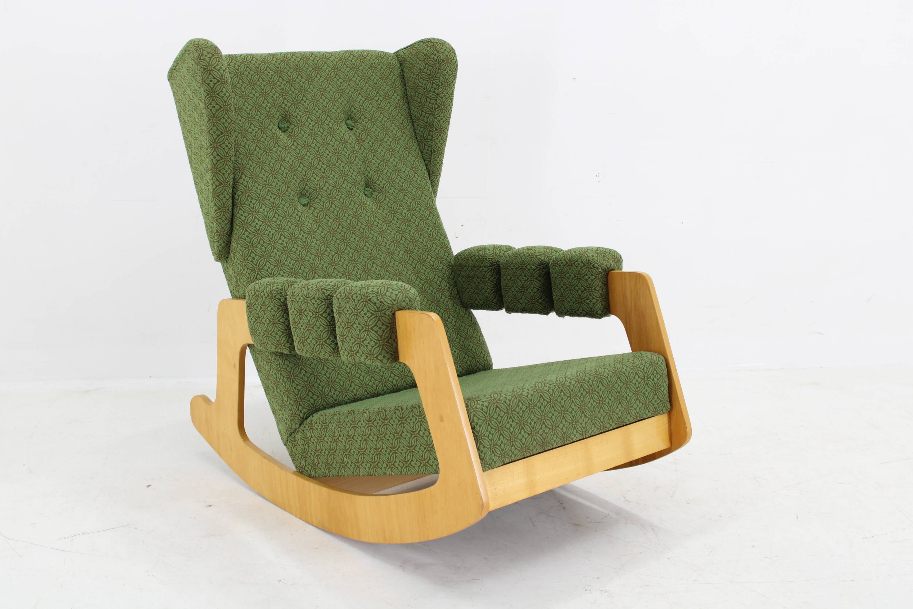1970s Large Rare Brutalist Rocking Chair, Czechoslovakia