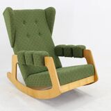 1970s Large Rare Brutalist Rocking Chair, Czechoslovakia
