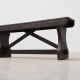 Rustic wooden bench in Wabi Sabi style, France 1900s