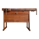 Vintage workbench with vices, antique workshop furniture.