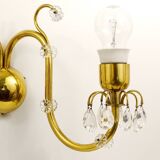 Lobmeyr Vienna Belle large wall sconce in brass and crystal, Austria, 1950s