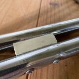 Coffee table chrome and smoked glass round 70s space age
