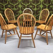 Set de 6 chaises pin danoises  1980"