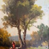 Table XIX° "Shepherdess and her hens" HSP & frame
