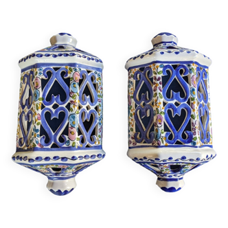 Pair of ceramic sconces