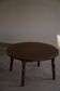 Mid-century modern round Danish side table in solid stained oak, 1960s.