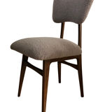 Set of 6 midcentury beige bouclé dining chairs, 1960s