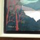Old painting signed depicting a landscape of mountains