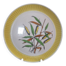 Grand plat à gâteaux ceramique gien décor fleurs jonc vintage 1960
