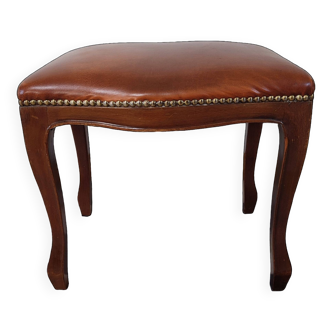 Regency style stool, imitation leather and wood