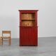 French 19th Century Red‑Painted Stepback Cupboard in Pine