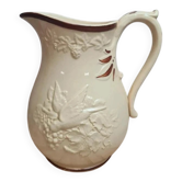 Old Pichet KG Lunéville No. 1 in ironstone, relief bird decoration, vintage