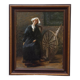 Early 19th-Century Portrait of a Woman and a Spinning Wheel