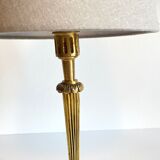 Lamp solid brass and vintage fabric