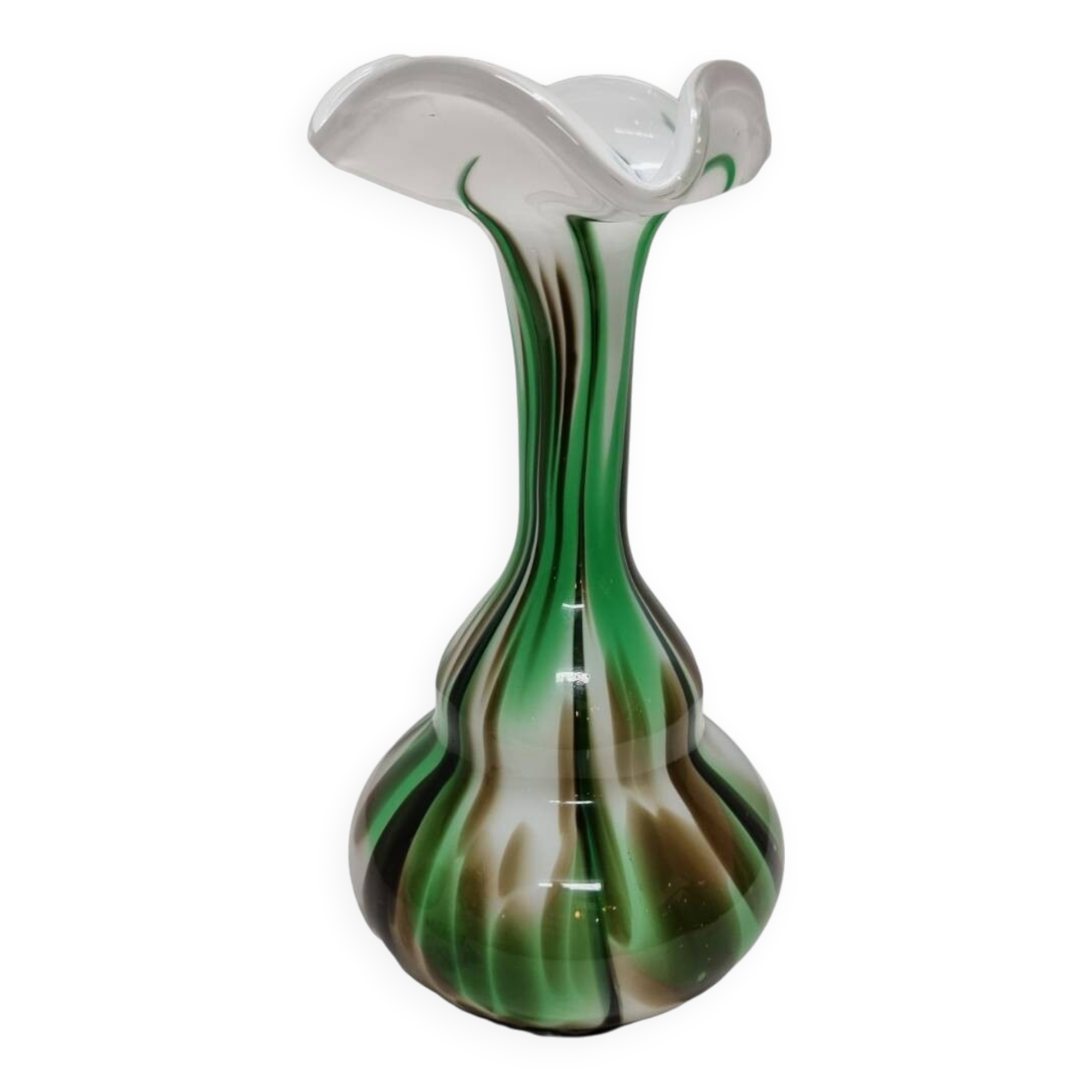 Rare Italian Design Vase Made With Opaline Glass. 1970s