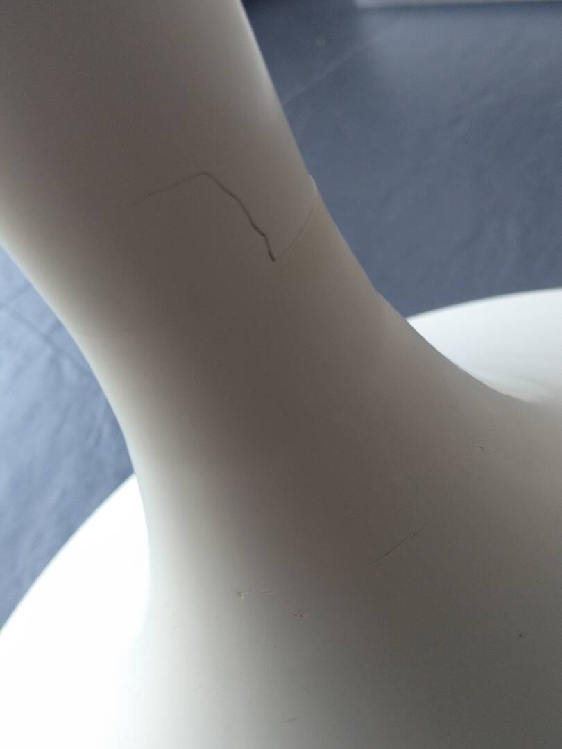 Chaise baquet vintage orange (plastique + cuir)