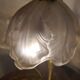 antique art nouveau bronze lamp with molded glass petals 43x25 cm