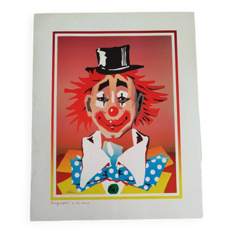Clown illustration signed Robin