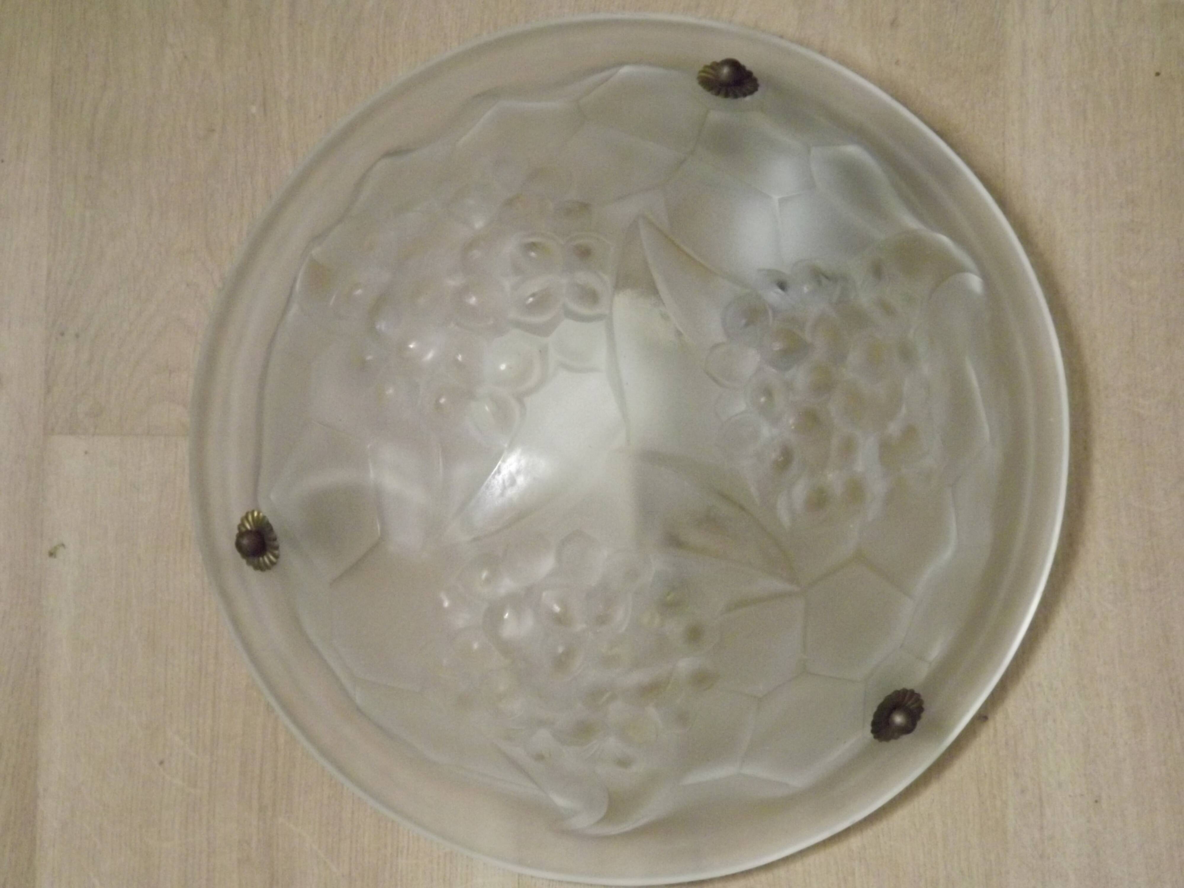 Elegant French Art Deco Plafonnier– Circa 1930 | Signed ROS / Degué