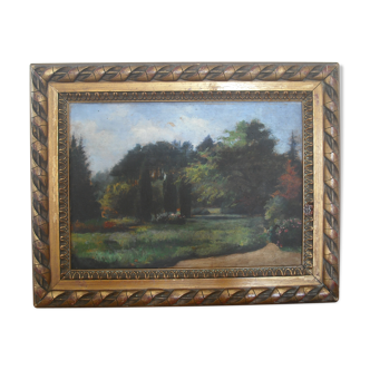 Paysage, huile sur bois 43 / 34,5