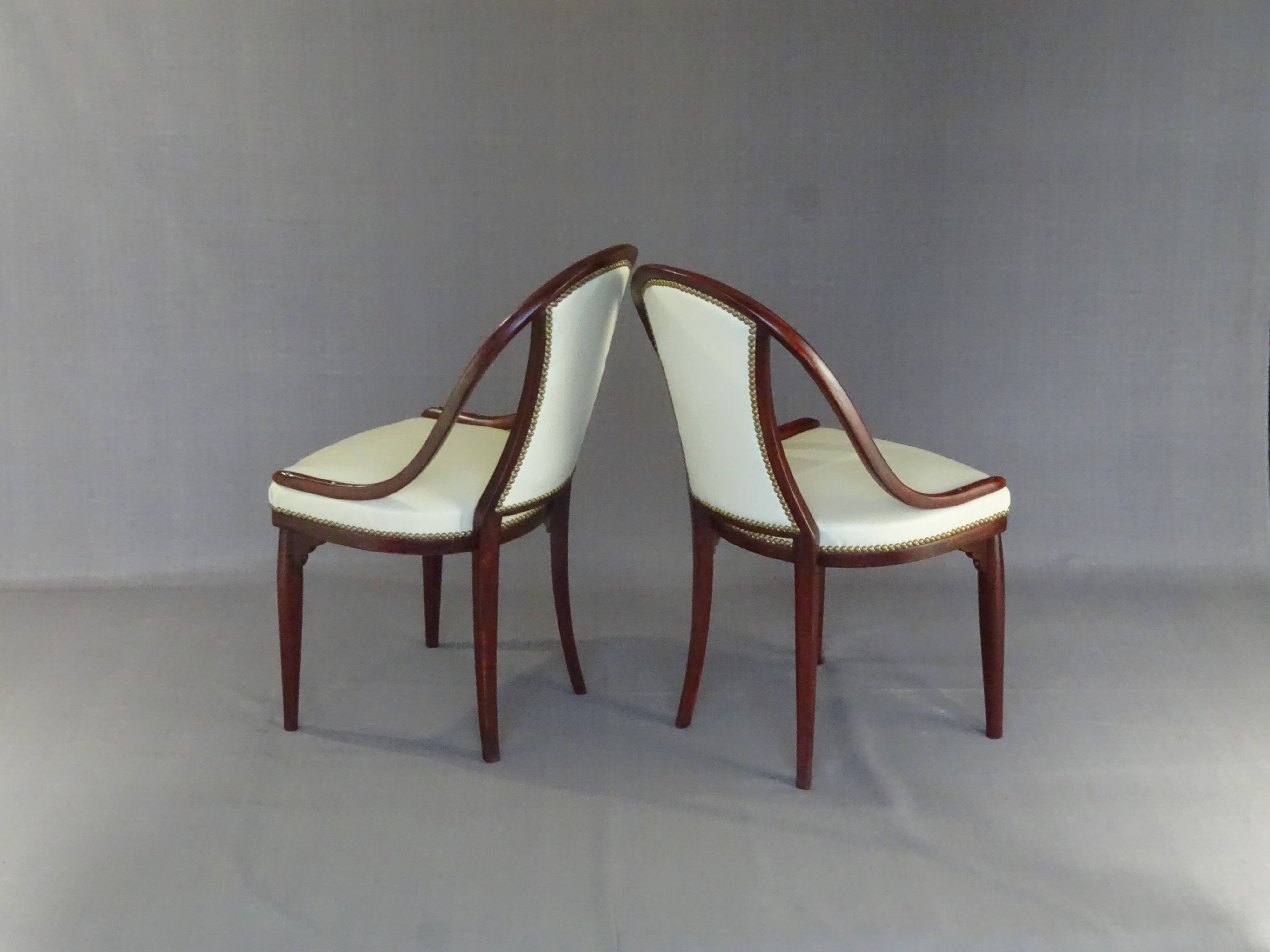 Pair of chairs by otto prutscher for thonet no. a845. circa 1930.