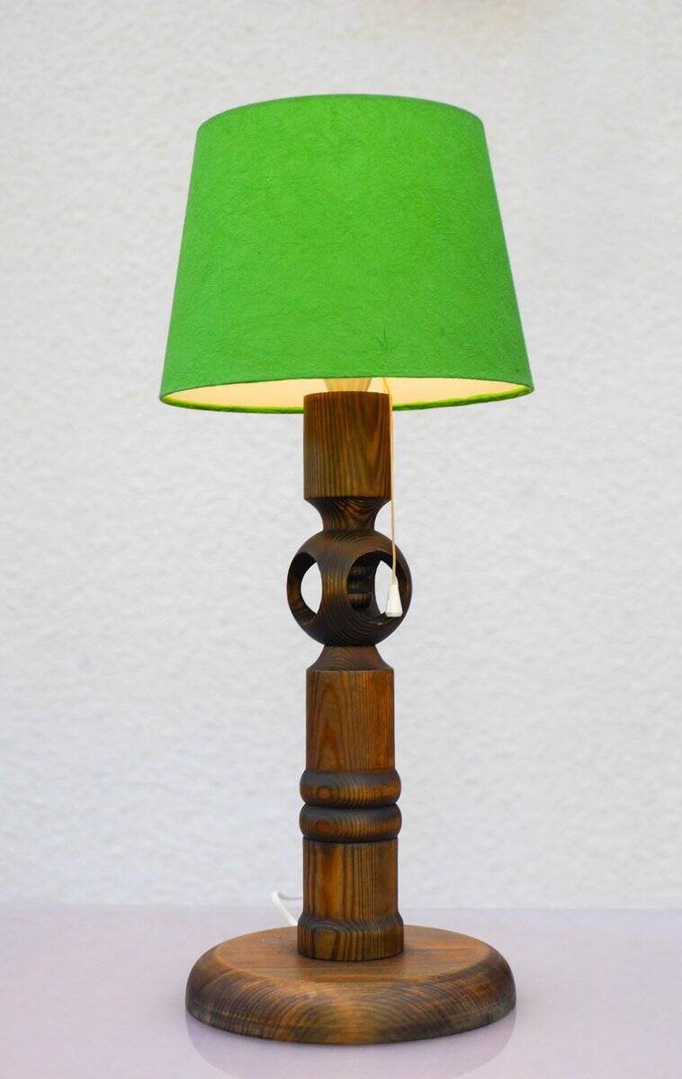 Large pine table lamp by Uno & Östen Kristiansson for Luxus, Sweden