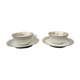 Set de 2 tasses avec soucoupes en pâte et émail de Limoges Mehun M et S