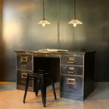 Duo of suspensions Holophane bistro style