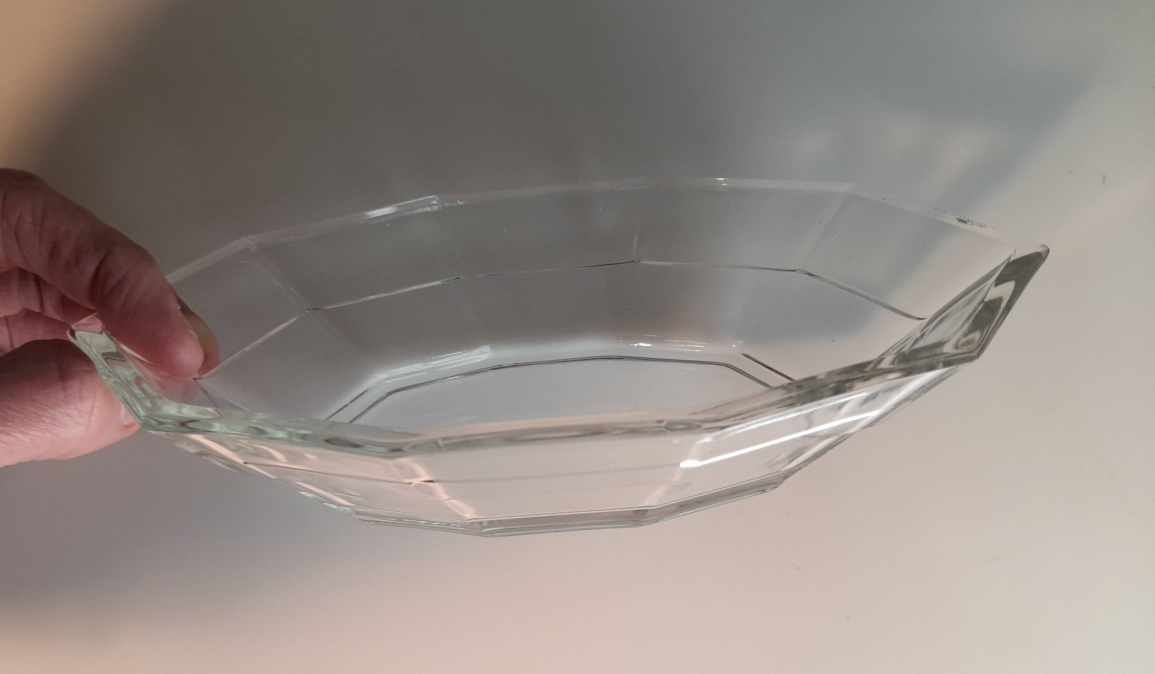 Set of 9 Art Deco Glass Faceted Ramekins