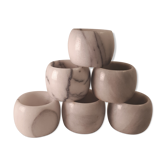 Lot of 6 rounds of grey marble towel