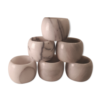 Lot of 6 rounds of grey marble towel