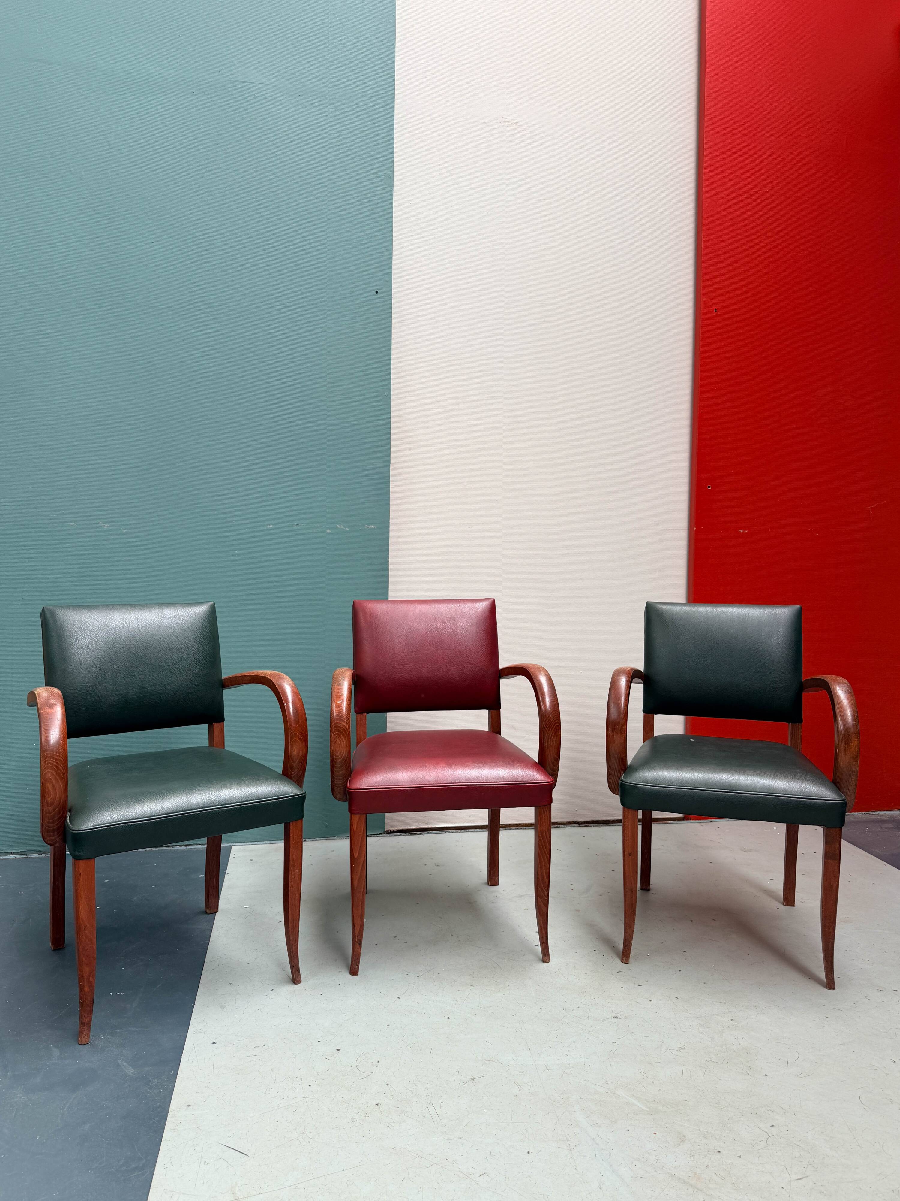 Set of 8 vintage Art Deco Bridge chairs (1930s-1940s)