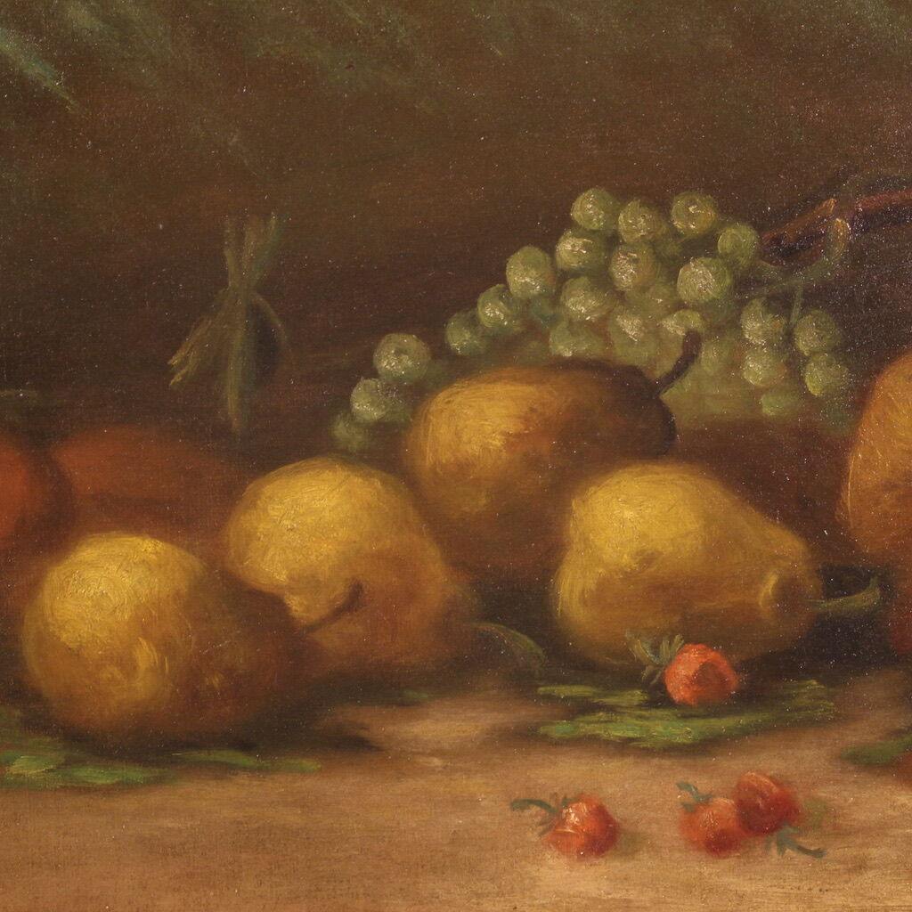 Italian signed painting still life with fruit from the 20th century
