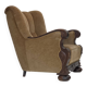 1960s, Danish relax chair, original green furniture velour, oak wood.