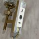 Antique wall light, Arlus type torch, in brass and glass tulip