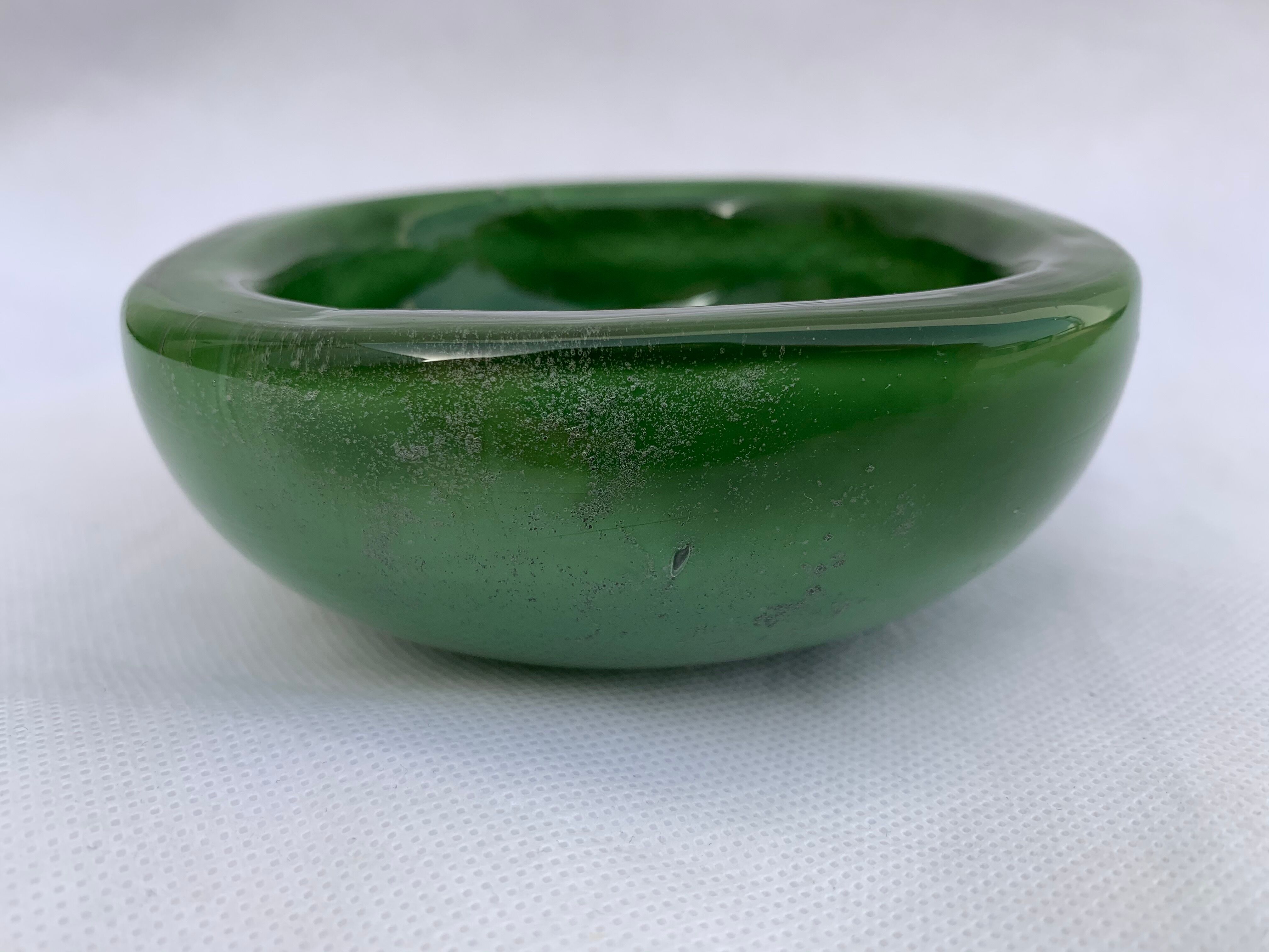 Venini green glass ashtray  Italy Toni Zuccheri Murano Giade 1960