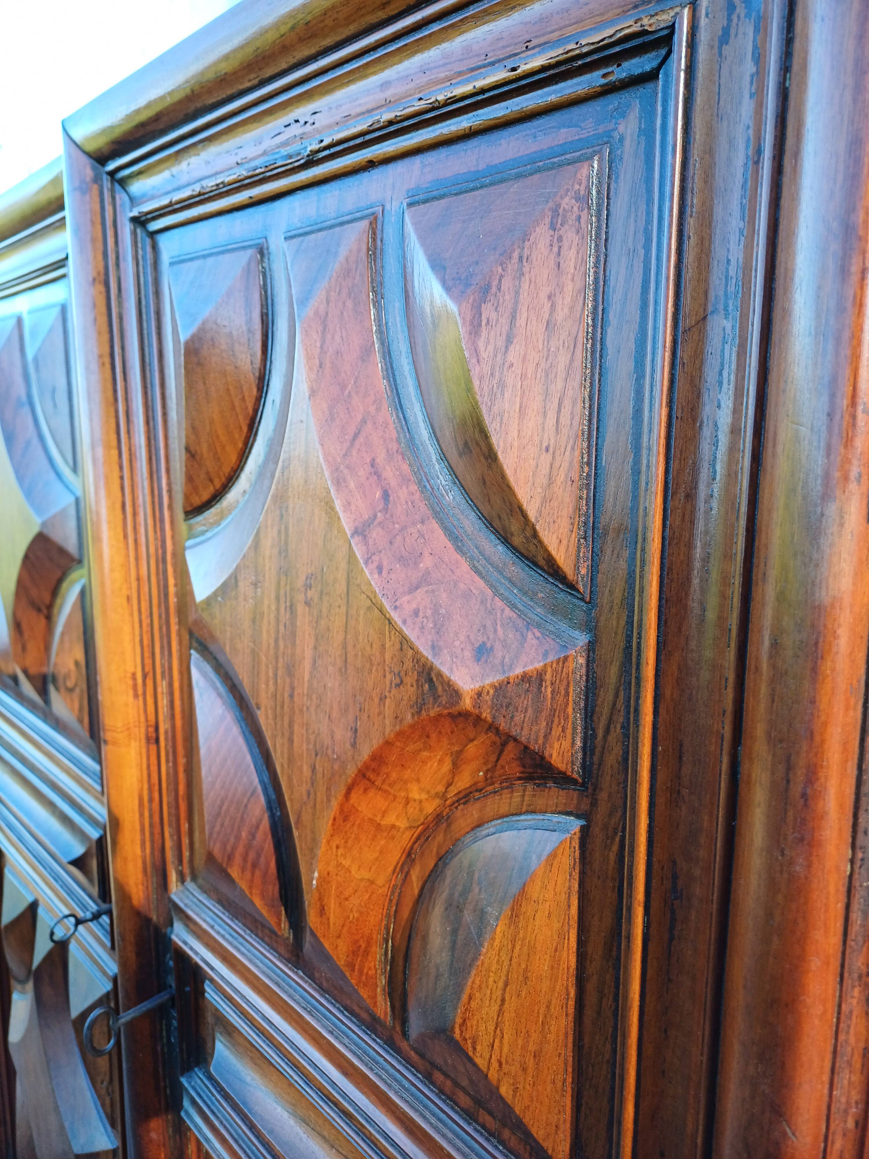 2 pairs of 19th century walnut doors
