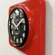Vintage red bakelite wall clock from prim, 1970s