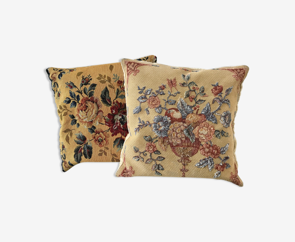 Duo de housses de coussin années 60-70